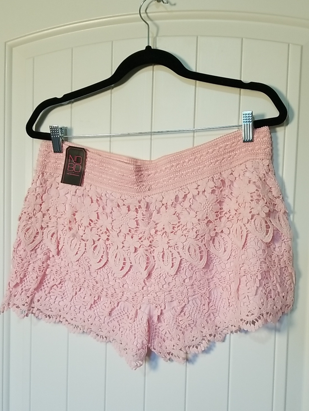 New No Boundaries NOBO Pink Layered Crochet Shorts Size XL NWT - Picture 4 of 6